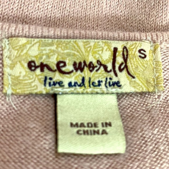 One World champagne ruffle sweater - Picture 3 of 5